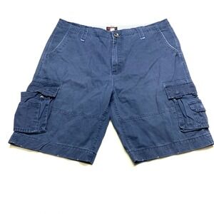 Foot Locker Shorts Mens 36 Navy Blue Denim Cotton Cargo Pockets Casual Outdoor